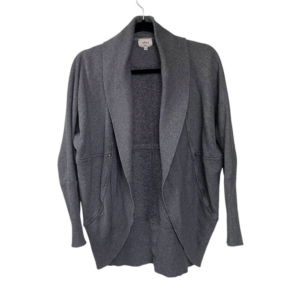 Aritzia Wilfred Diderot Charcoal Grey Open Cardigan Sweater Grey S